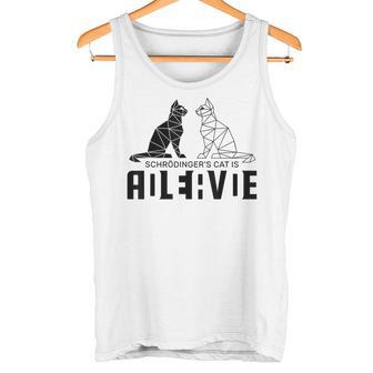 El Gato Dechrödinger Es Un Friki Científicoivo Y Muerto Camiseta sin mangas - Regaloses