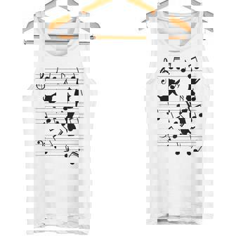 Gatos Divertidos Jugando Con Nota Musical Amante De Los Gatos Camiseta sin mangas - Regaloses