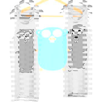 Go Golang プログラミング言語ロゴ マスコットゴファー タンクトップ - Kawaiitshirt