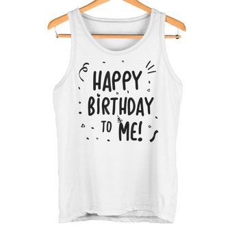 Happy Birthday To Mechwarzer Buchstabe Minimalistisches Lustiges Geschenk Tank Top - Geschenkecke