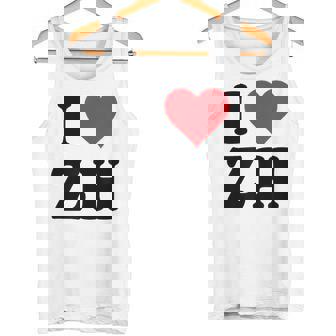 I Heart Zh Initials I Love ZH First And Last Name Z H タンクトップ - Kawaiitshirt