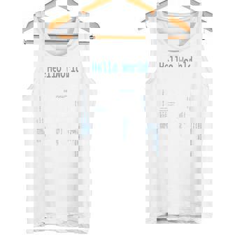 Hello World プログラマープログラミング言語コード 長袖tシャツ タンクトップ - Kawaiitshirt