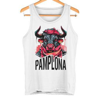 Ilustración Divertida Toroan Fermines De Pamplona Camiseta sin mangas - Regaloses