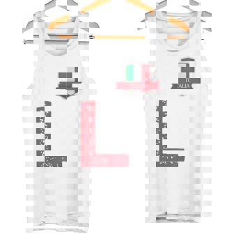 Italia Italia Bandera Humana Letra L Italia Italia Camiseta sin mangas - Regaloses