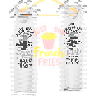 Just A Boy Who Loves French Fries フライドポテト じゃがいも ヴィーガン タンクトップ - Kawaiitshirt