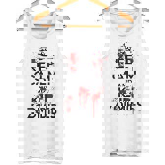 Keep Calm And Kill Zombies Carry Bloodplatter On タンクトップ - Kawaiitshirt