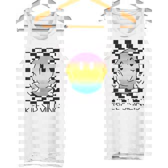 Keepmiling キュート 面白い ハッピー 平和 笑顔 ポジティブ タンクトップ - Kawaiitshirt