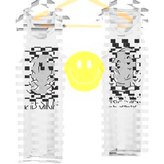 Keepmiling キュート 黄色 幸せ 平和 笑顔 ポジティブ タンクトップ - Kawaiitshirt