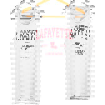 Lafayette ルイジアナ Laビンテージスポーツデザイン レッドプリント タンクトップ - Kawaiitshirt