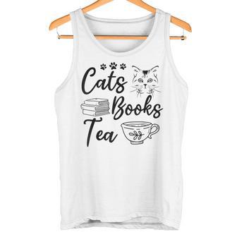 Libros De Gatos Libro De Té Lectura Amante De Gatos Dueño De Gatos Amante De Libros Camiseta sin mangas - Regaloses