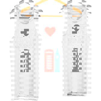 I Love Englandの象徴的なランドマークデザイン。 長袖tシャツ タンクトップ - Kawaiitshirt