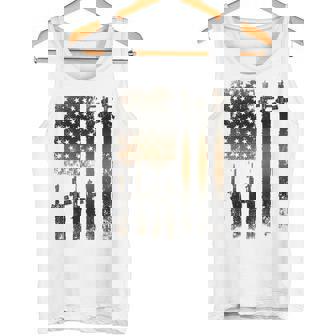 I Love Guns ブラックライフルコーヒー メンズ レディース バックデザイン タンクトップ - Kawaiitshirt