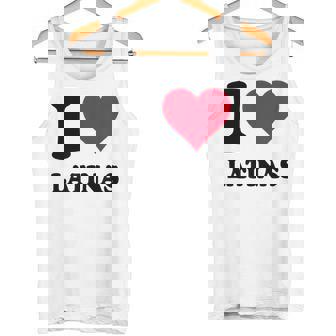 Lovetories I Heart Latinas Ich Liebe Latinas Junger Erwachsene Casual-Fans Liebe-Interessierte Weiß Kurzarm Klassisch Rotes Herz Tank Top - Geschenkecke