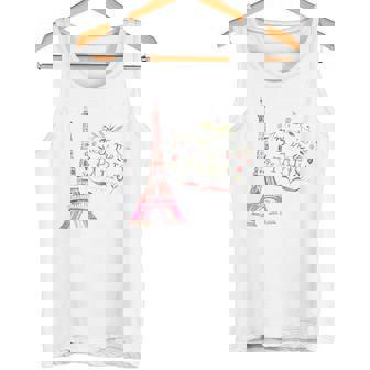 Meet Me In Paris 水彩プリントtシャツ エッフェル塔 タンクトップ - Kawaiitshirt