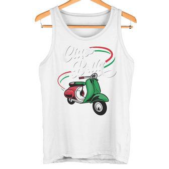 Motorrollercooter Moped Ciao Bella Italien Flagge Tank Top - Geschenkecke