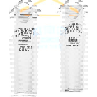 New York City New York Ny ビンテージスポーツデザイン ネイビープリント タンクトップ - Kawaiitshirt