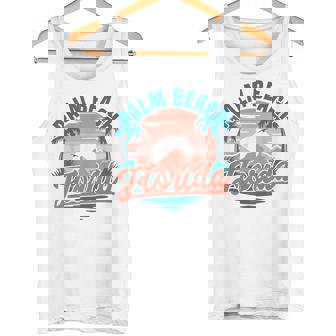 Palm Beach Florideacances Océan Palmier Été Coucher De Soleil Débardeur e - Cadeauxyz