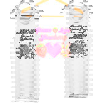 Peace Love イチゴ好き 果物食主義者 果実 果実 果実 タンクトップ - Kawaiitshirt