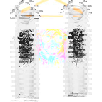 Pug Dog Lovers カラフル ポップアート パグ 長袖tシャツ タンクトップ - Kawaiitshirt