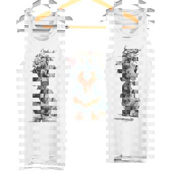 Rauhaardackel Dackel Blumern Teckel Hund Jagdhund Lustig Tank Top - Geschenkecke