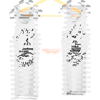 Sailing Makes Me Happy レッド ヨット タンクトップ - Kawaiitshirt