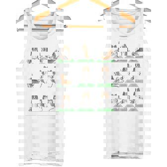 Shetland シープドッグ シェルティ 犬 ヨガ ポーズ ワークアウト エクササイズ タンクトップ - Kawaiitshirt