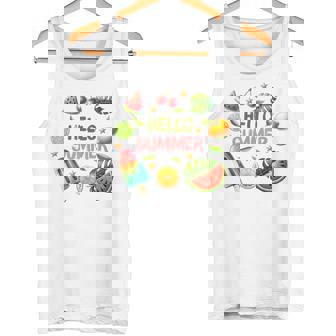 Summeribes ビーチバケーション ハローサマー トロピカル 楽しいデザイン タンクトップ - Kawaiitshirt