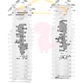 Tea Rex ユーモラスパン。 タンクトップ - Kawaiitshirt