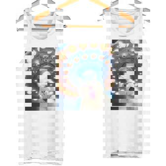 Ufo エイリアンフライングソーサー付き面白い白猫愛好家セルフィー 長袖tシャツ タンクトップ - Kawaiitshirt