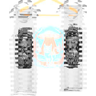 Ufo 猫誘拐 星空の下で タンクトップ - Kawaiitshirt