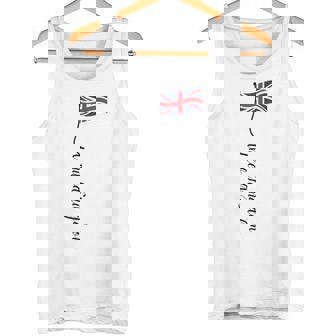 Uk United Kingdomignature ユニオンジャックフラッグポール背面に タンクトップ - Kawaiitshirt