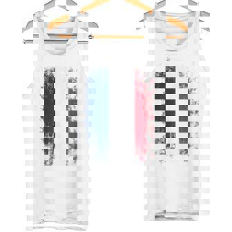 Vintage France Distressed Flag Illustration Graphic s タンクトップ - Kawaiitshirt