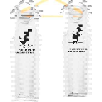 You Are Offline T-Rex 恐竜のラン ピクセルアート 恐竜ゲーム タンクトップ - Kawaiitshirt