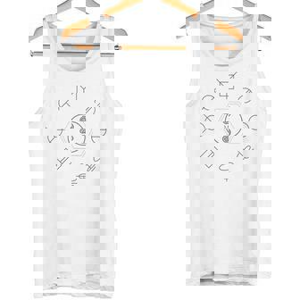 「まんなか／とほかみえみため」 あうわ 灰文字 ホツマ ヲシテ とほかみえひため 言霊 かっこいい 渋め ひかえめ タンクトップ - Kawaiitshirt