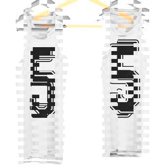 【バックプリント・背中側】5 数字 背番号 ユニフォーム ナンバー【ブラック／黒の文字】スポーツ 野球 サッカー 部活 タンクトップ - Kawaiitshirt