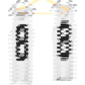 【バックプリント・背中側】8 数字 背番号 ユニフォーム ナンバー【ブラック／黒 の文字】スポーツ 練習着 部活 タンクトップ - Kawaiitshirt