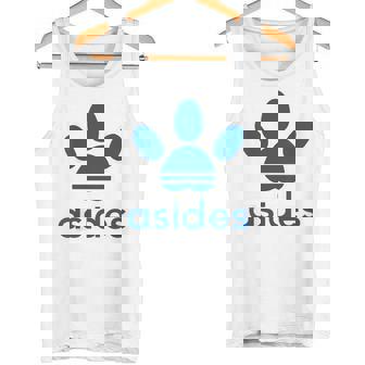 【バックプリント・背中側】Asides アシデス 足です。肉球です。【変なtシャツ屋】スポーツ ブランド パロディ 面白 タンクトップ - Kawaiitshirt