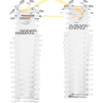 【バックプリント・背中側】Balenaicana《ばれないかな》ホワイト 白 ロゴ【変なt】ブランド パロディ 面白 タンクトップ - Kawaiitshirt