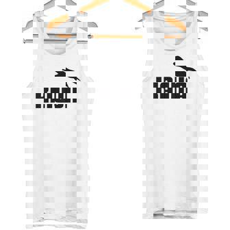 【バックプリント・背中側】Kawa カーワ《ブラック 黒》コツメカワウソ スポーツ ブランド パロディ 面白い かわいい タンクトップ - Kawaiitshirt