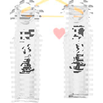 【バックプリント・背中側】アイラブ・湯 イラスト【温泉】お風呂 マーク 銭湯 記号 ハート 面白い タンクトップ - Kawaiitshirt