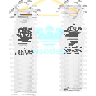 【バックプリント・背中側】ウソデス Usodes かわうそです。《ブルー 青》スポーツ ブランド パロディ 面白い タンクトップ - Kawaiitshirt