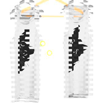 【覗くネコ】黒猫 にゃんこ 猫好き 猫 可愛い ネコ 子猫 ネコ好き 面白い 変な 遊び心 ネタ ウケ狙い おもしろ タンクトップ - Kawaiitshirt