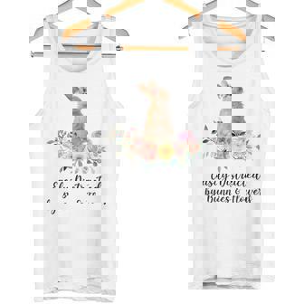 うさぎと花に気が散りやすい ウサギ かわいいウサギ タンクトップ - Kawaiitshirt
