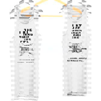 おかしな怠惰な猫 私は朝の人と朝と人が嫌いです タンクトップ - Kawaiitshirt