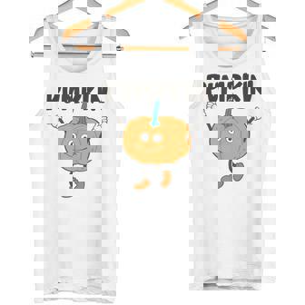 かぼちゃ Pumpkin キャラクター 顔 イラスト かわいい おもしろ シンプル ゆるい 野菜 ゆるキャラ タンクトップ - Kawaiitshirt