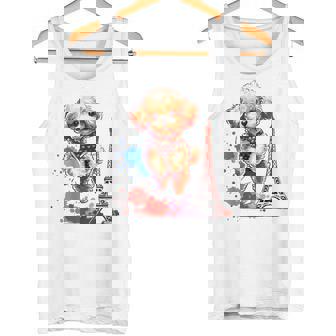 かわいい フランス パリ エッフェル塔 トイプードル パリ ジャンプ 子犬 タンクトップ - Kawaiitshirt