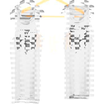 かわいいジャンピング ハッピーキャット ミーム トレンド ファニー タンクトップ - Kawaiitshirt