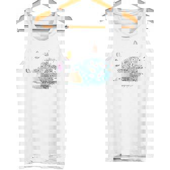 かわいいハリネズミ蝶 ティーンエイジガールギフト タンクトップ - Kawaiitshirt
