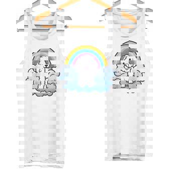 かわいいボロネーゼ犬 レインボークラウド カラフル カワイイ 子犬好き タンクトップ - Kawaiitshirt