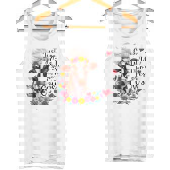 かわいい牛 ただの牛を愛する少女 長袖tシャツ タンクトップ - Kawaiitshirt